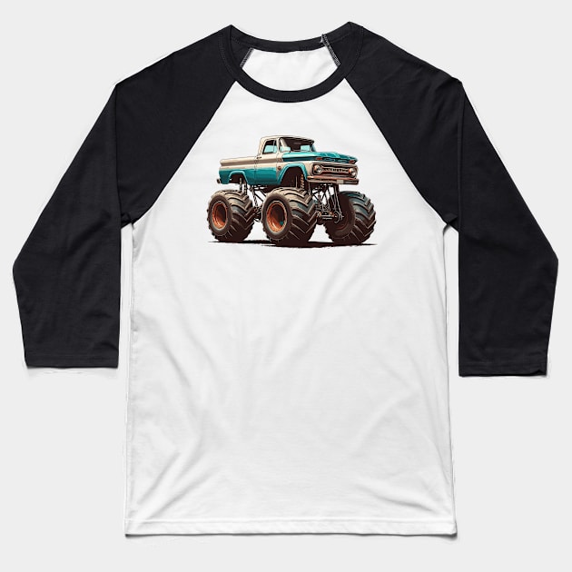 Monster Truck Baseball T-Shirt by Vehicles-Art